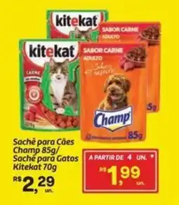 Fort Atacadista Sachê para Cães Champ/ Saché para Gatos Kitekat oferta
