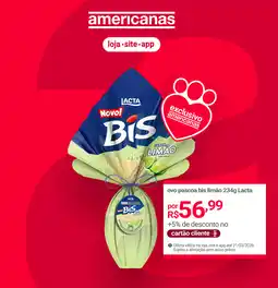 Lojas Americanas ovo pascoa bis limão Lacta oferta