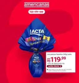 Lojas Americanas ovo pascoa favoritos Lacta oferta