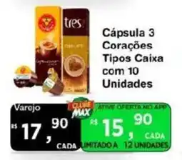 Max Atacadista Cápsula 3 Corações Tipos Caixa oferta