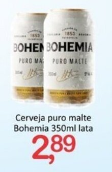 Rede Litoral de Supermercados Cerveja Puro Malte Bohemia 350ml lata oferta