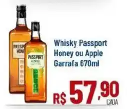 Max Atacadista Whisky Passport Honey ou Apple oferta