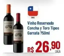 Max Atacadista Vinho Reservado Concha y Toro Tipos Garrafa oferta