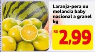 Mercado Extra Laranja-pera ou melancia baby nacional a granel 1kg oferta