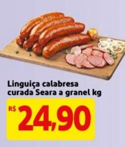 Mercado Extra Linguica Calabresa Curada Seara a granel 1kg oferta