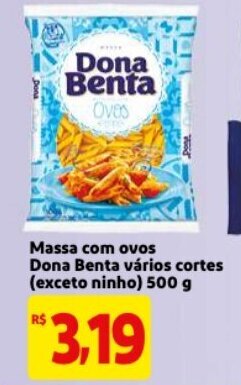 Mercado Extra Massa com ovos Dona Benta 500g oferta