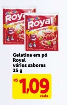 Mercado Extra Gelatina em po Royal varios sabores 25g oferta