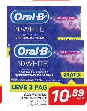 Creme dental oral-b 3d white