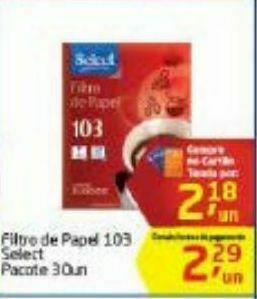 Filtro de papel 103 select 30un