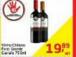 Tenda Atacado Vinho chileno paso grande 750ml oferta