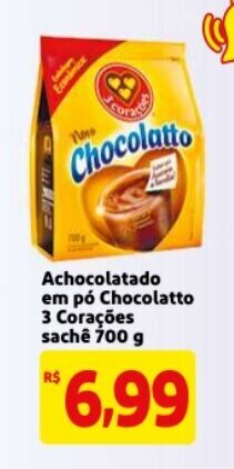 Mercado Extra Achocolatado em po Chocolatto 3 Corações 700g oferta