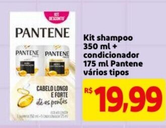 Mercado Extra Kit Shampoo 350ml + Condicionador 175ml Pantene varios tipos oferta