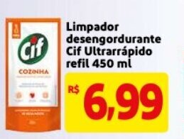 Limpador desengordurante Cif Ultrarrapido refil 450ml