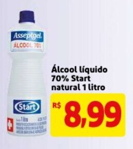 Alcool liquido 70% Start natural 1L