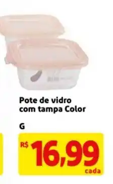 Mercado Extra Pote de Vidro com Tampa Color G oferta