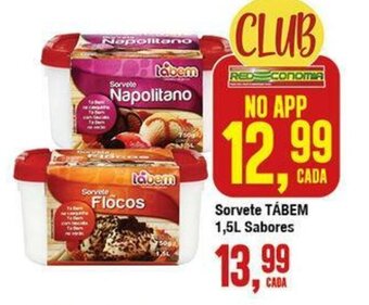 Sorvete Tabem 1.5L Sabores