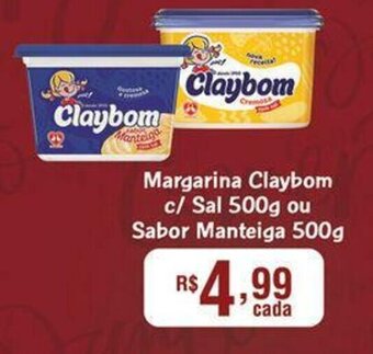 Redeconomia Margarina Claybom C/ Sal 500g ou Sabor Manteiga 500g oferta