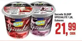 Redeconomia Sorvete Sloop Specialite 1.8L sabores oferta