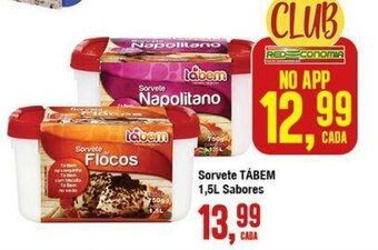Redeconomia Sorvete Tabem 1.5L Sabores oferta