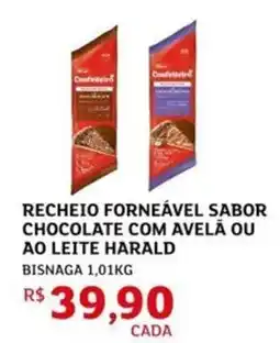 Assaí Atacadista Recheio forneável sabor chocolate com avela ou ao leite harald bisnaga oferta