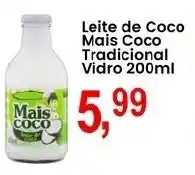 Federzoni Supermercados Leite de Coco Mais Coco Tradicional Vidro oferta