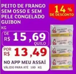 Assaí Atacadista Peito de frango sem osso e sem pele congelado de desconto guibon oferta