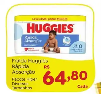 Novo Atacarejo Fralda Huggies Rápida Absorção oferta