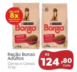 Novo Atacarejo Ração Bonzo Adultos Carnes e Cereais oferta