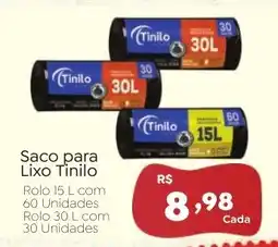 Novo Atacarejo Saco para Lixo Tinilo oferta