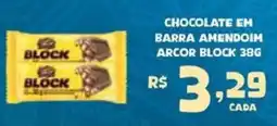 Bahamas Mix Chocolate em barra amendoim arcor block oferta