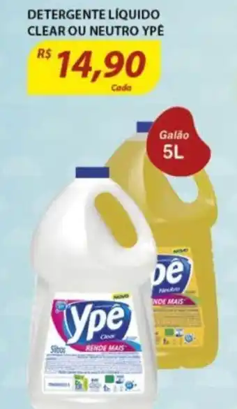 Assaí Atacadista Detergente Liquido Clear ou Neutro Ype 5L oferta