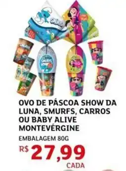 Assaí Atacadista Ovo de páscoa show da luna, smurfs, carros ou baby alive montevergine oferta