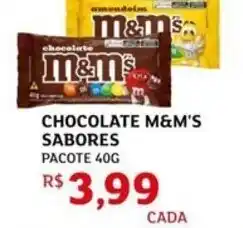 Assaí Atacadista Chocolate m&m's sabores oferta
