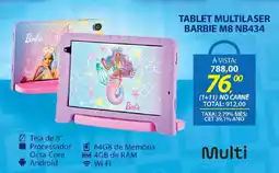 Lojas Cem Tablet multilaser barbie m8 nb434 oferta