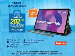 Lojas Cem Tablet lenovo tb336 oferta
