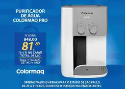 Lojas Cem Purificador de água colormaq pro oferta