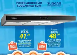 Lojas Cem Purificador de ar suggar new slim 60cm oferta