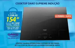 Lojas Cem Cooktop dako supreme indução oferta