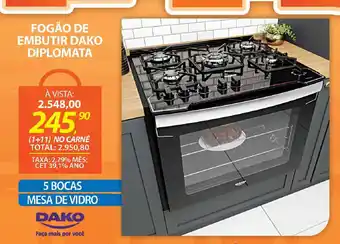 Lojas Cem Fogão de embutir dako diplomata oferta