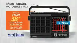 Lojas Cem Rádio portátil motobras 71/73 oferta