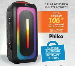 Lojas Cem Caixa acústica philco pcx6701 oferta