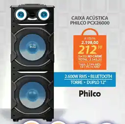 Lojas Cem Caixa acústica philco pcx26000 oferta