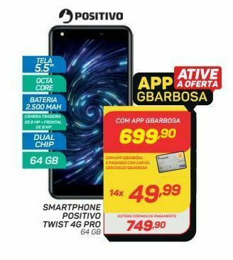 GBarbosa Smartphone positivo twist 4g pro oferta