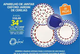 Lojas Cem Aparelho de jantar oxford jardim de cerejas oferta