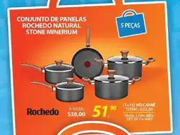 Lojas Cem Conjunto de panelas rochedo natural stone minerium oferta