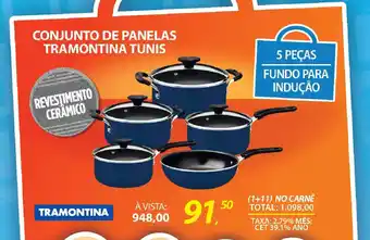 Lojas Cem Conjunto de panelas tramontina tunis oferta
