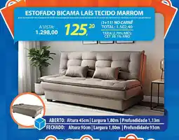 Lojas Cem Estofado bicama laís tecido marrom oferta