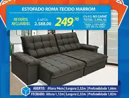 Lojas Cem Estofado roma tecido marrom oferta