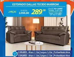 Lojas Cem Estofado dallas tecido marrom oferta