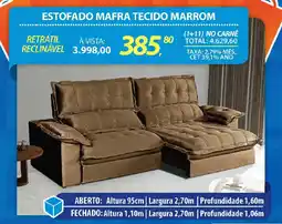 Lojas Cem Estofado mafra tecido marrom oferta